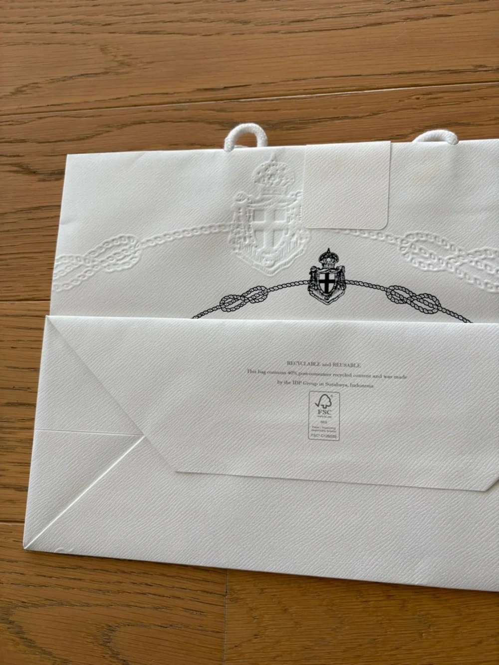 Prada Milano White Embossed Shopping Bag Set